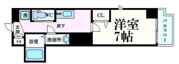 四ツ橋駅 徒歩7分 7階の物件間取画像